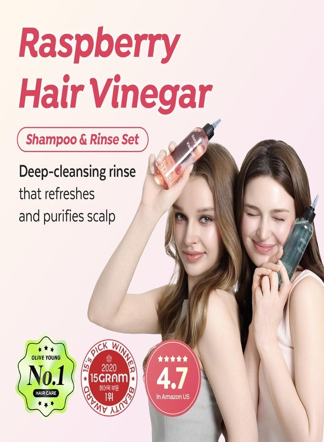 A'Pieu A’PIEU Raspberry Vinegar Shampoo & Hair Vinegar Rinse Conditioner Set – Scalp Clarifying, Buildup Removal, Refresing Finish, and pH-Balancing. Korean Hair Care (16.9 fl oz / 6.76 fl oz) - Image 2